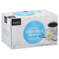 Essential Everyday Coffee, French Vanilla, Light, Single Serve Cups, 12 Each