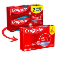 Colgate Optic White Advanced Whitening Toothpaste, 2 Each