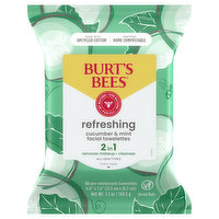 Burt's Bees Facial Towelettes, Cucumber & Mint, Refreshing, 30 Each