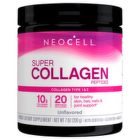 Neocell Collagen, Super, Type 1 & 3, Unflavored, Powder, 7 Ounce