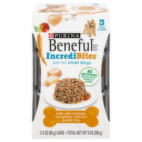 Beneful IncrediBites Dog Food, Real Chicken, Tomatoes, Carrots & Wild Rice, Small Dogs, 3 Each