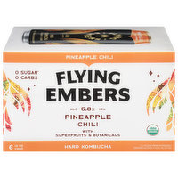 Flying Embers Hard Kombucha, Pineapple Chili, 6 Each