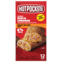 Hot Pockets Sandwiches, Cripsy Buttery Crust, Hickory Ham & Cheddar, 12 Pack, 12 Each