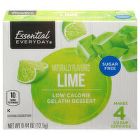 Essential Everyday Gelatin Dessert, Low Calorie, Sugar Free, Lime, 0.44 Ounce