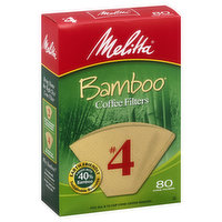Melitta Coffee Filters, Bamboo, No. 4, 80 Each