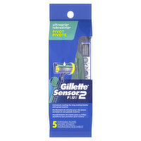 Gillette Sensor2 Plus Pivoting Head Men's Disposable Razors, 5 Ct