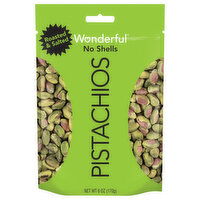 Wonderful Pistachios Pistachios, Roasted & Salted, No Shells, 6 Ounce