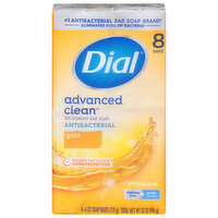 Dial Advanced Clean Deodorant Bar Soap, Antibacterial, Gold, 8 Each