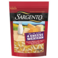 SARGENTO Off the Block Shredded 4 Cheese Mexican Natural Cheese, Traditional Cut, 8 Ounce