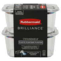 Rubbermaid Brilliance Container, Plastic, Value Pack, 2 Each