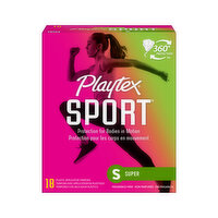 Playtex Sport Sport Tampons Super Absorbency, 18 Each