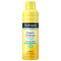 Neutrogena Beach Defense Sunscreen Spray, Water + Sun Protection, Broad Spectrum SPF 50, 6.5 Ounce