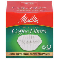 Melitta Coffee Filters, Single Serve, 60 Each