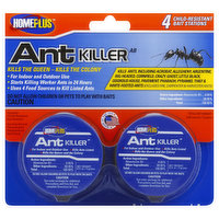 Homeplus Ant Killer, Child Resistant Bait Stations, 4 Each