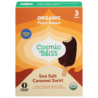 Cosmic Bliss Frozen Dessert Bars, Dairy-Free, Organic, Sea Salt Caramel Swirl, 3 Each