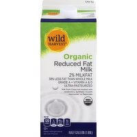 Wild Harvest Milk, Organic, Reduced Fat, 2% Milkfat, 0.5 Gallon