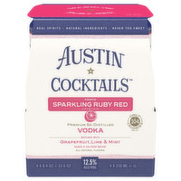 Austin Cocktails Vodka, Sparkling Ruby Red, 4 Each