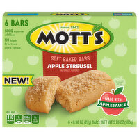 Mott's Bars, Apple Streusel, Soft Baked, 6 Each