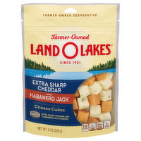 Land O Lakes Cheese Cubes, Habanero Jack, Extra Sharp Cheddar, 8 Ounce
