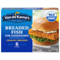 Van de Kamp's Crunchy Breaded Fish Sandwich Fillets, Frozen, 6 Each