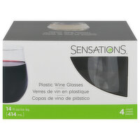 Sensations Wine Glasses, Plastic, 14 Ounce, 4 Each