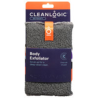 Cleanlogic Body Scrubber, Charcoal Infused, Exfoliator, Detoxify, 1 Each