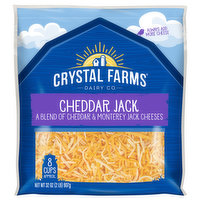 Crystal Farms Shredded Cheese, Cheddar Jack, 32 Ounce