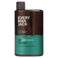 Every Man Jack Shampoo + Conditioner, Sea Salt, 2 in 1, 13.5 Fluid ounce