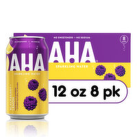 AHA Sparkling Water, Blackberry + Lemon, 12 fl oz, 8 Each