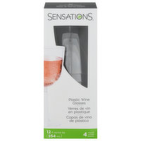 Sensations Wine Glasses, Plastic, 12 Fluid Ounce, 4 Each