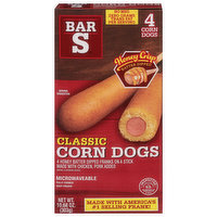 Bar S Corn Dogs, Honey Crips Batter Dipped, Classic, 4 Each