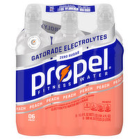 Propel Electrolyte Water Beverage, Zero Sugar, Peach, 6 Pack, 6 Each