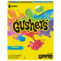 Gushers Fruit Flavored Snacks, Tropical, 6 Each