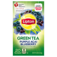 Lipton Green Tea, Purple Acai, Blueberry, Bags, 20 Each