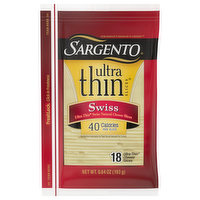 Sargento Cheese Slices, Swiss, Ultra Thin, 18 Each