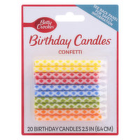 Betty Crocker Birthday Candles, Confetti, 2.5 Inch, 20 Each