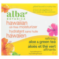 Alba Botanica Moisturizer, Oil Free, Aloe & Green Tea, Hawaiian, 85 Gram
