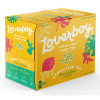 Loverboy Lemon Iced Sparkling Hard Tea, 6 Pack Cans, 69 Fluid ounce