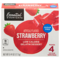 Essential Everyday Gelatin Dessert, Low Calorie, Strawberry, 0.44 Ounce