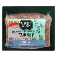 Mighty Spark Turkey, Ground, Original, Seasoned, 16 Ounce