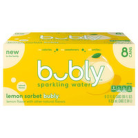 Bubly Sparkling Water, Lemon Sorbet, 8 Each
