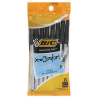 Bic Xtra-Comfort Pens, Ball, Medium, Black Ink, 8 Each