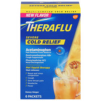 Theraflu Cold Relief, Severe, Honey Ginger, 6 Each