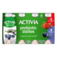 Activia Yogurt Drink, Lowfat, Strawberry, Blueberry, 8 Pack, 8 Each
