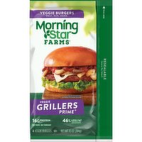 MorningStar Farms Grillers Prime Veggie Burgers, Grillers Prime, 10 Ounce