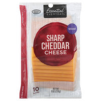 Essential Everyday Sliced Cheese, Sharp Cheddar, 10 Each