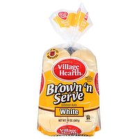 Village Hearth Brown 'n Serve White Buns, 12 Count, 14 Ounce