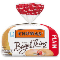 Thomas' Plain Sliced Bagel- Thin Bagel Thins, 8  count, 13 oz, 8 Each