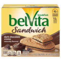 Belvita Breakfast Breakfast Biscuits, Dark Chocolate Creme, 5 Each