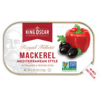 King Oscar Royal Fillets Mackerel, Mediterranean Style, Skinless & Boneless, 4.05 Ounce